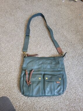Women's Fossil Green Morgan Leather Top Zip Crossbody